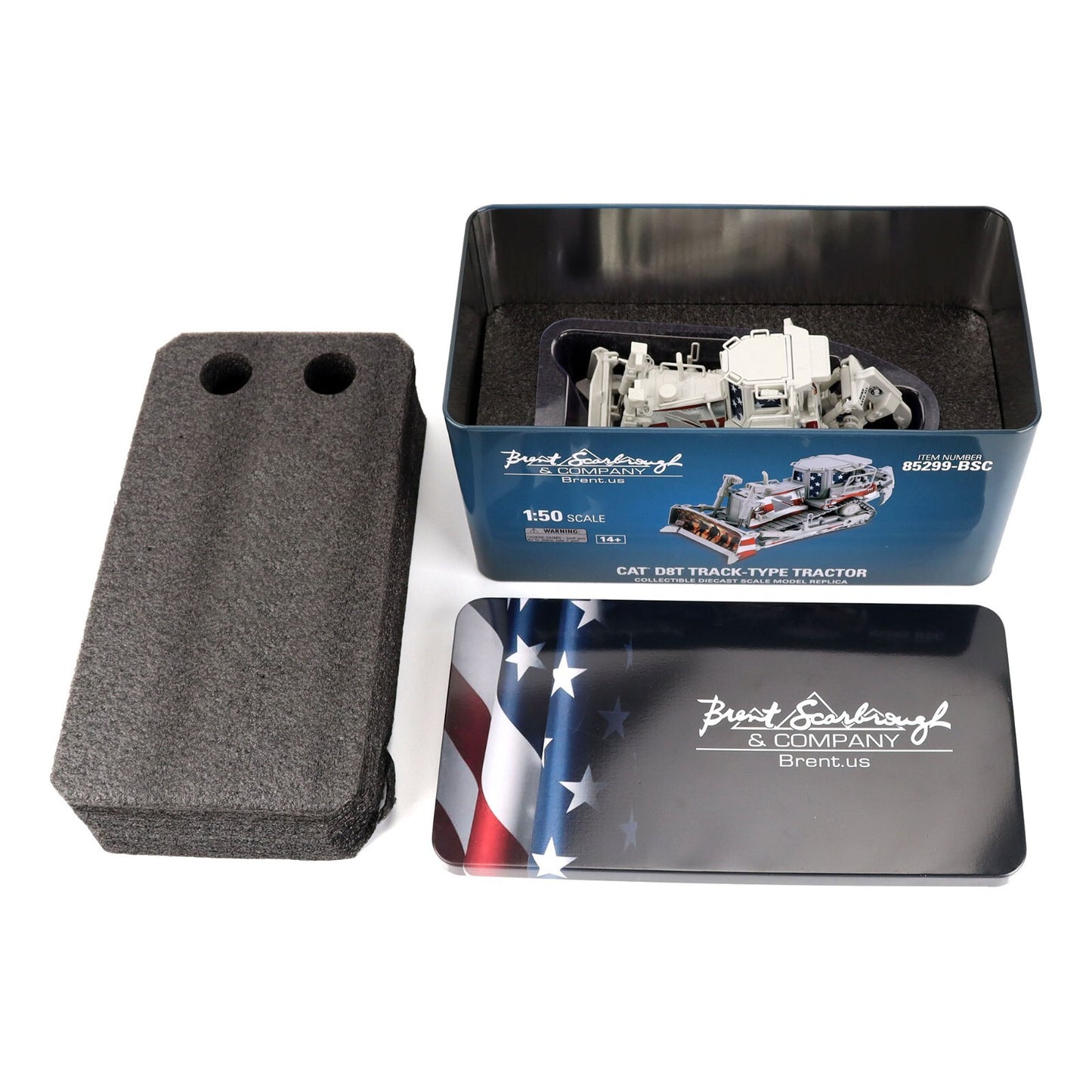 Model tractor in packaging with Brent Eubanks & Company branding on a white background