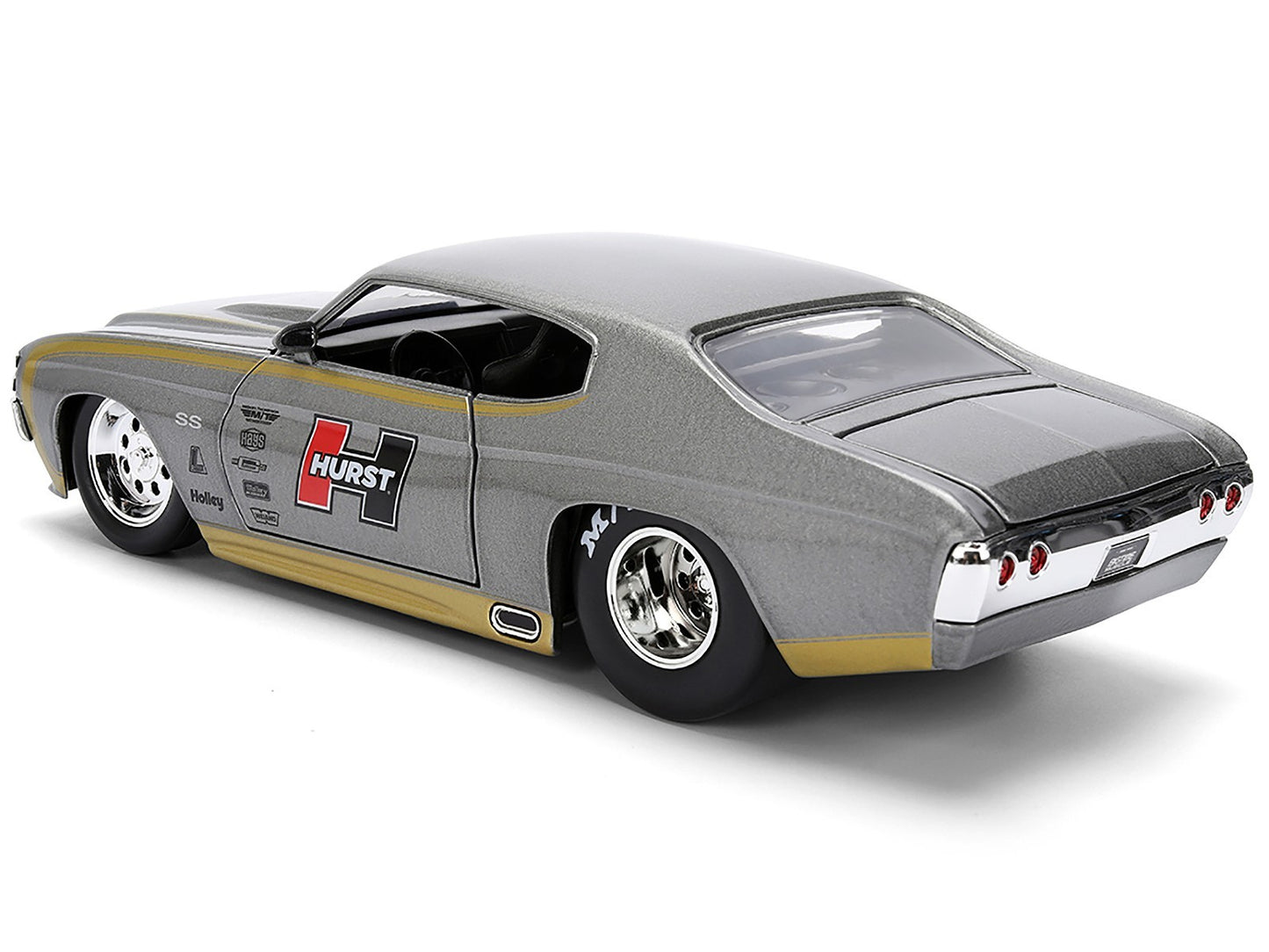 Model car with Hurst logo on a white background