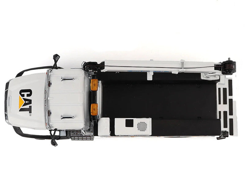top view of cat white service truck