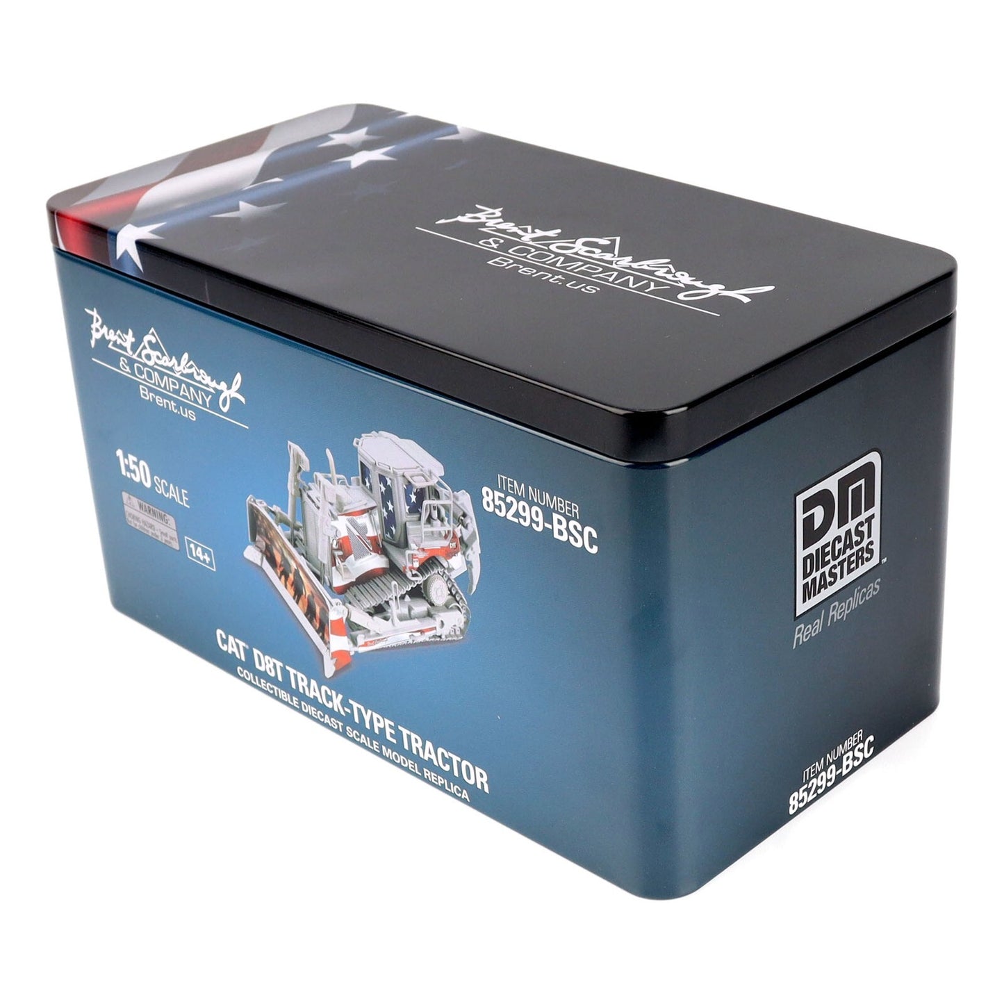 Model tractor packaging with Diecast Masters branding on a white background