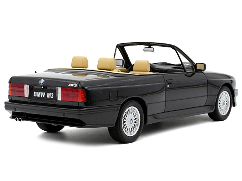 Black BMW M3 convertible on a white background