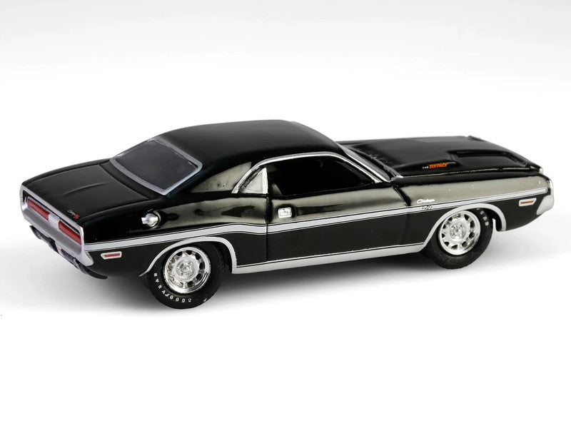 Black muscle car model on a white background