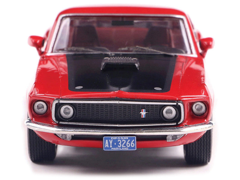 1969 Ford Mustang Mach 1 Red and Yellow Stripes 1/43 Scale Diecast Model IA43003