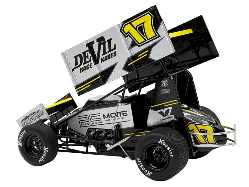 Model race car with 'Devil Karts' and number '17' on a white background