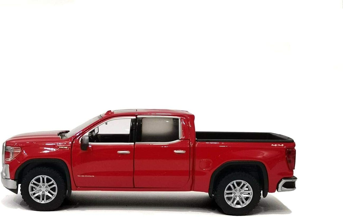 Red pickup truck on a white background
