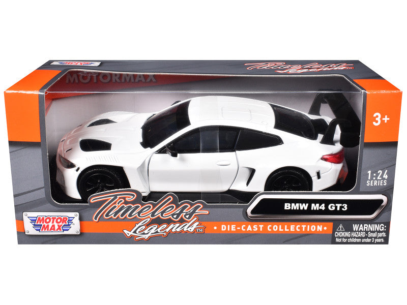 BMW M4 GT3 die-cast car in packaging with 'MotorMax' branding