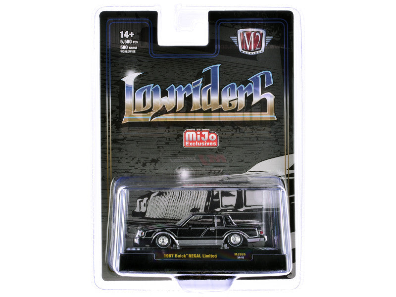 1987 Buick Regal Lowrider Black W/Silver Graphics Lowriders 1/64 Diecast Model 31500-MJS69