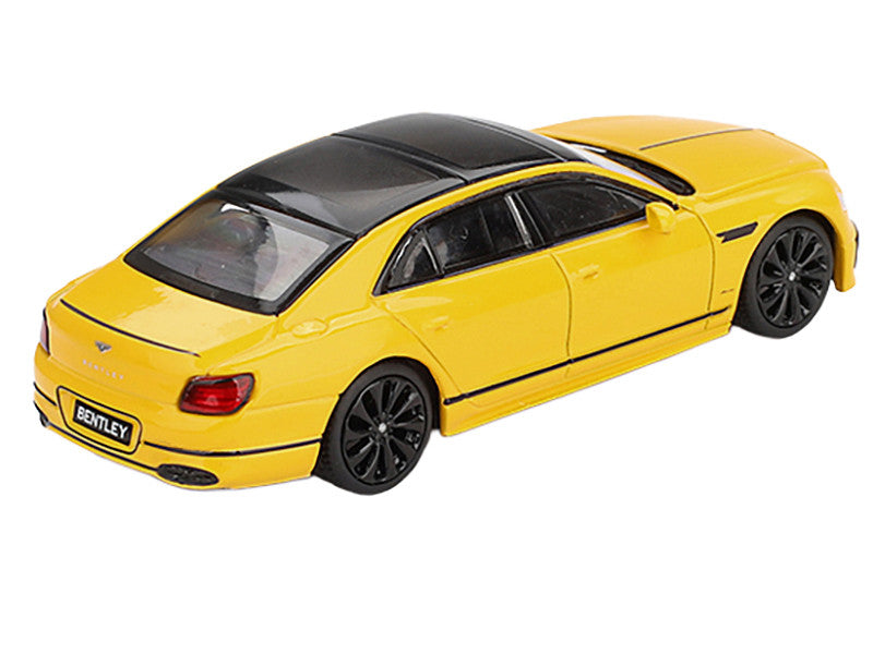 Yellow Bentley car model on a white background