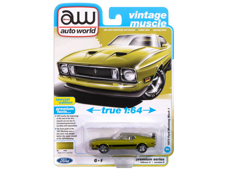 1973 Ford Mustang Mach 1 1/64 Scale Diecast Model 64482-AWSP173A
