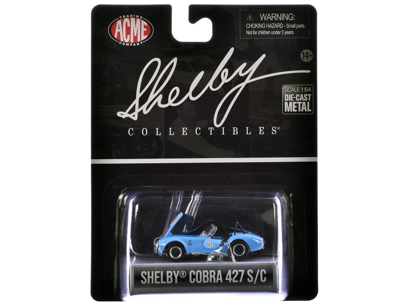 Shelby Cobra 427 S/C Light Blue 1/64 Diecast Model SC-705-45