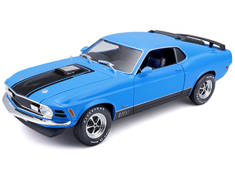 Blue model car on a white background