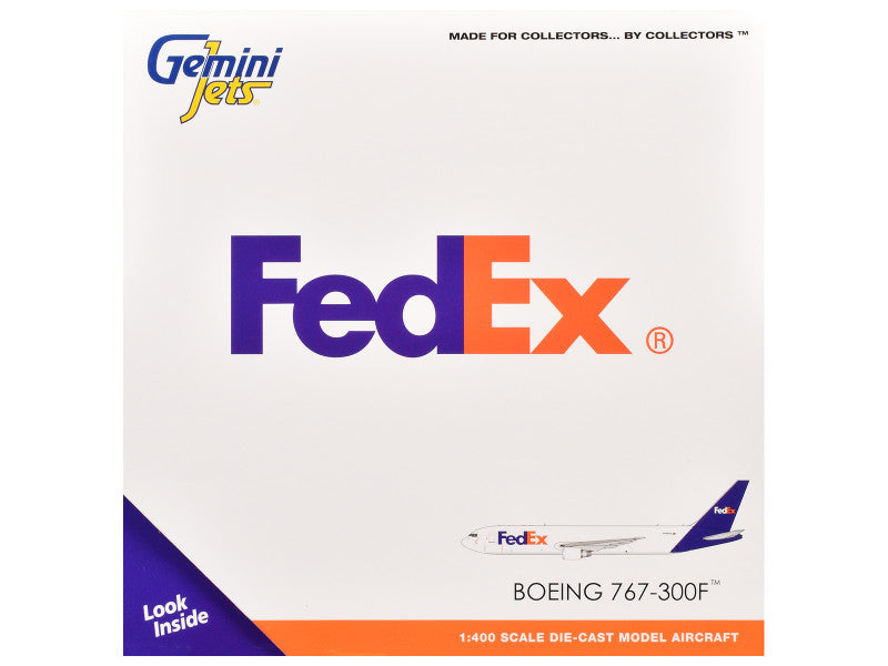 Boeing 767-300F Commercial Aircraft FedEx White W/Purple Tail 1/400 Scale Diecast Model GJ2311