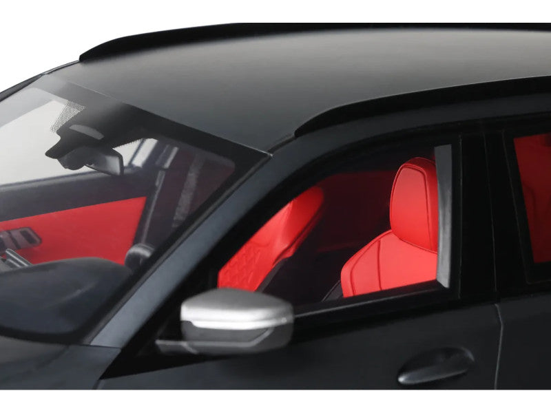 Car interior with red seat covers on a white background