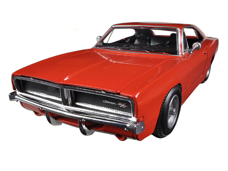 Red classic car on a white background