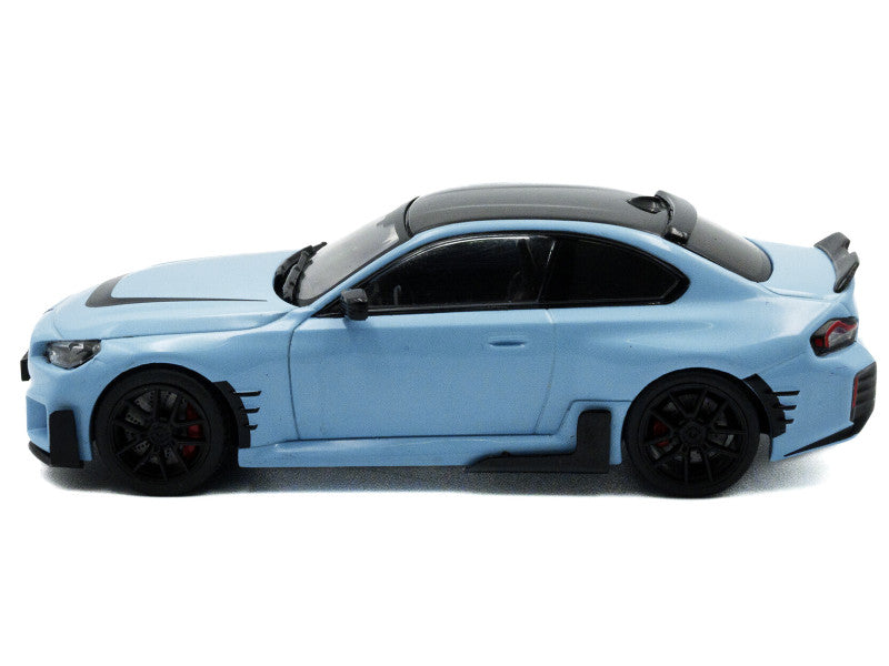 Light blue car model on a white background