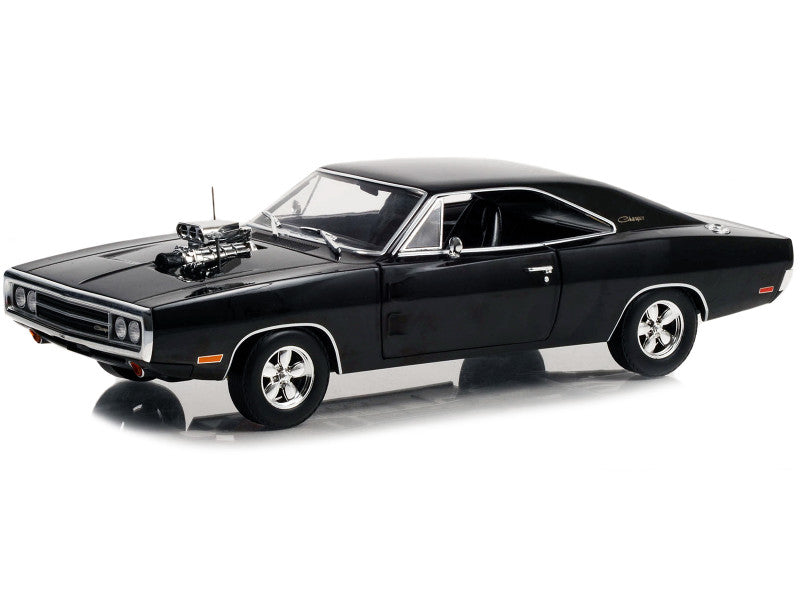 Black muscle car model on a white background