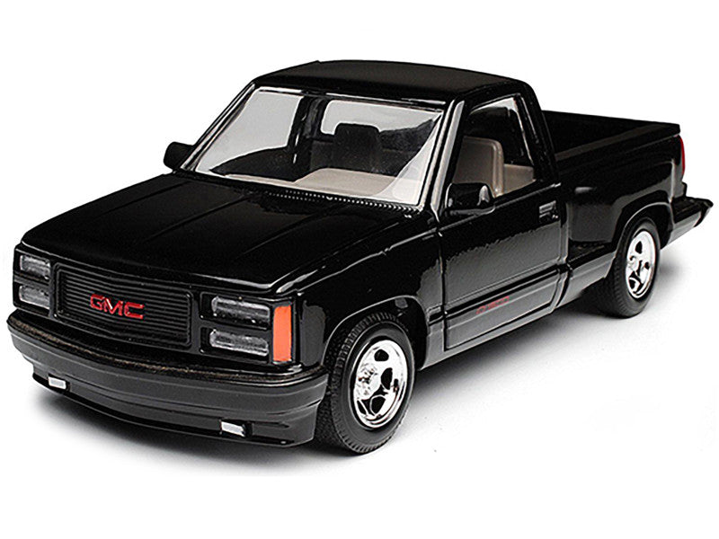 Black GMC truck model on a white background
