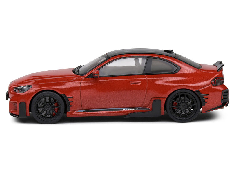Red sports car on a white background