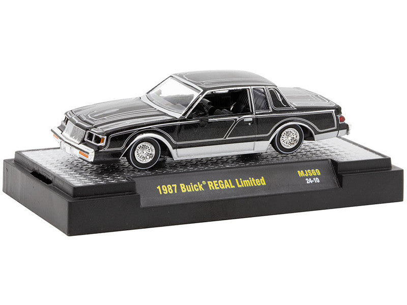1987 Buick Regal Lowrider Black W/Silver Graphics Lowriders 1/64 Diecast Model 31500-MJS69