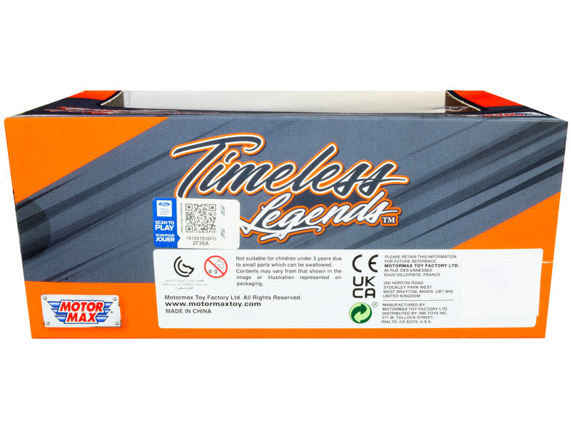 Box of 'Timeless Legends' with branding and product details on a white background