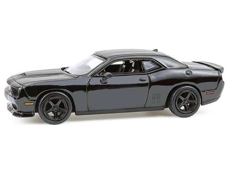 Black muscle car model on a white background