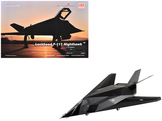 Lockheed F-117 Nighthawk model airplane with sunset background