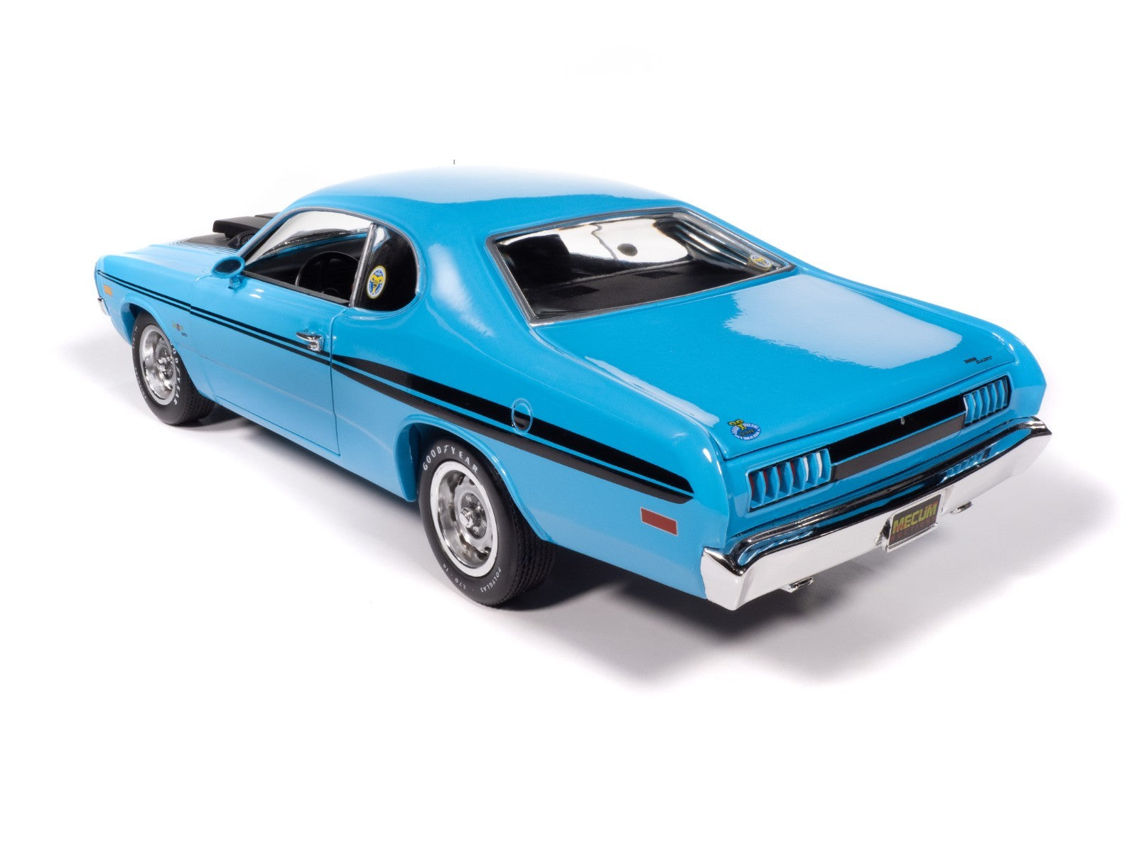 Blue muscle car model on a white background