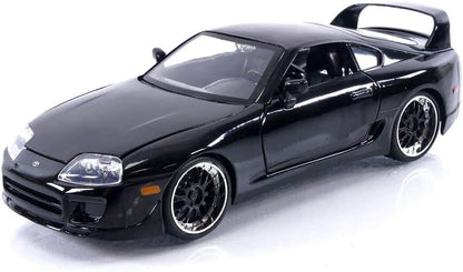 Black sports car model on a white background