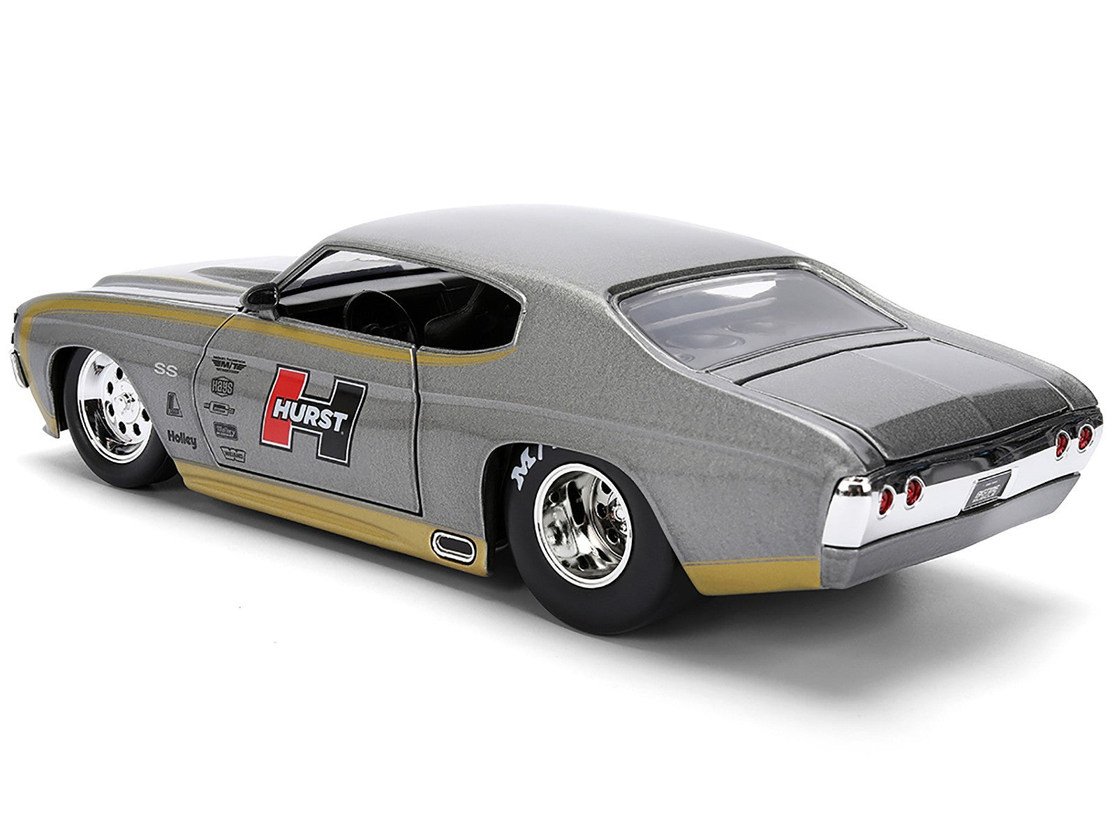 Model car with Hurst logo on a white background