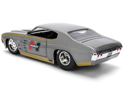 Model car with Hurst logo on a white background
