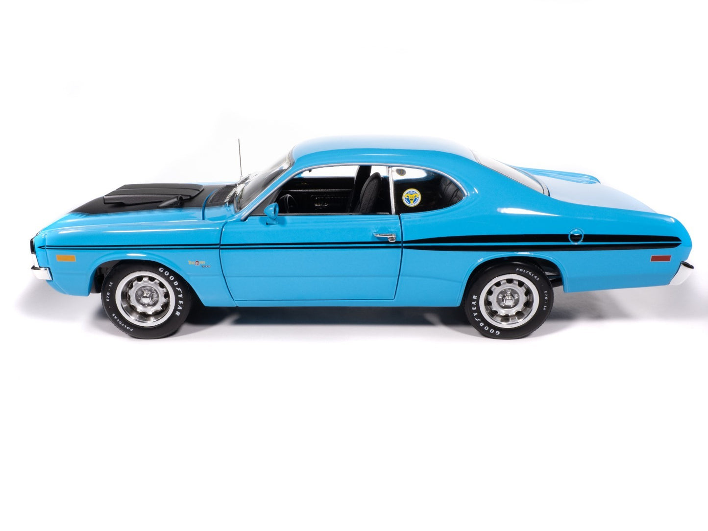 Blue muscle car model on a white background