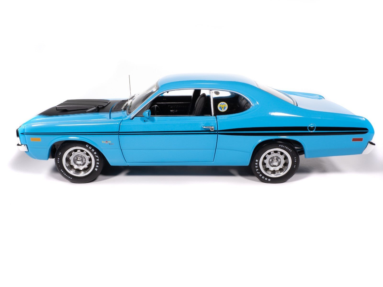 Blue muscle car model on a white background
