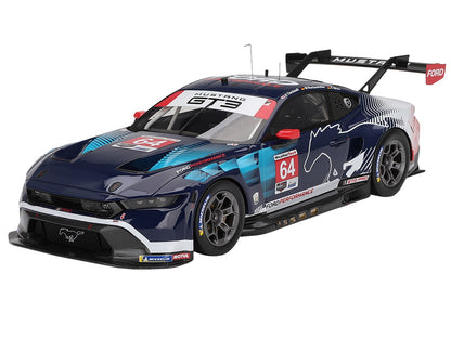 Model race car with Ford Mustang branding on a white background