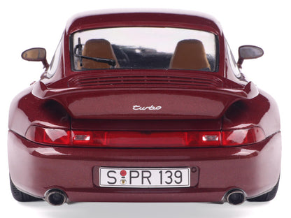 Red Porsche 911 Turbo car with a white background