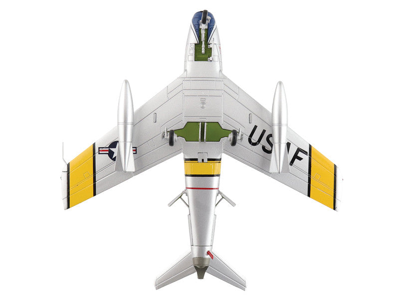 Model airplane with US Air Force markings on a white background