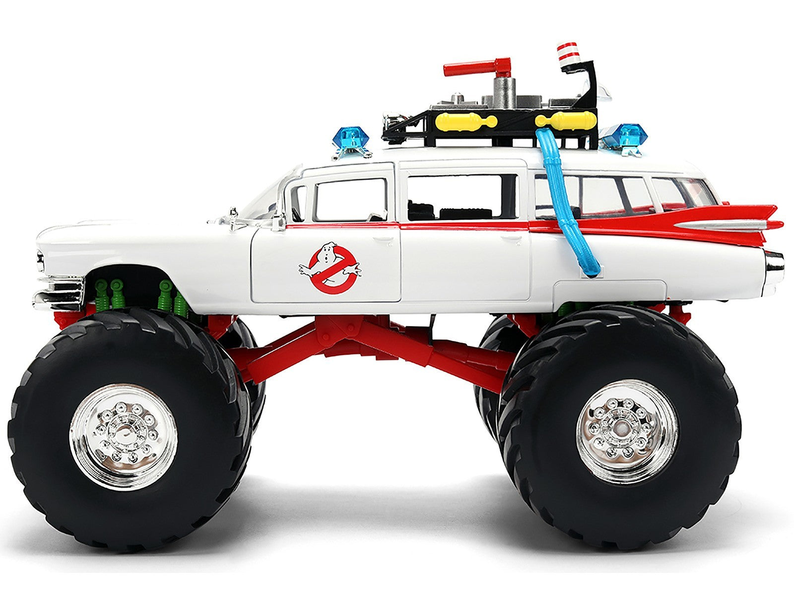 Monster truck with Ghostbusters logo on a white background