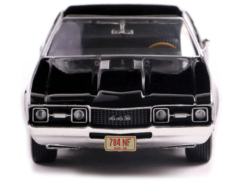 1970 Oldsmobile 442 W-30 Black W/Red Stripes 1/43 Scale Diecast Model IA43006