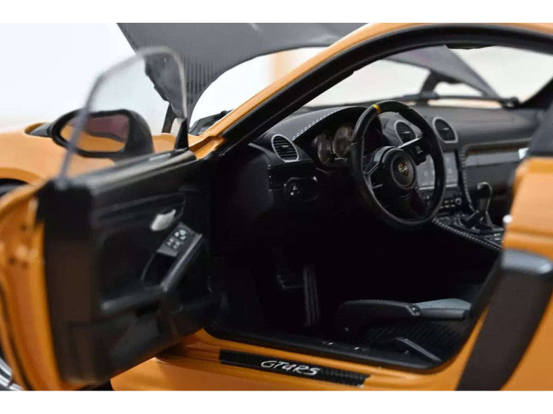 Close-up of a Porsche GT4 RS interior with open door