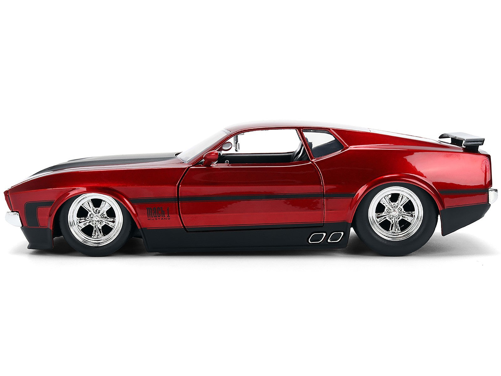 Red muscle car model on a white background
