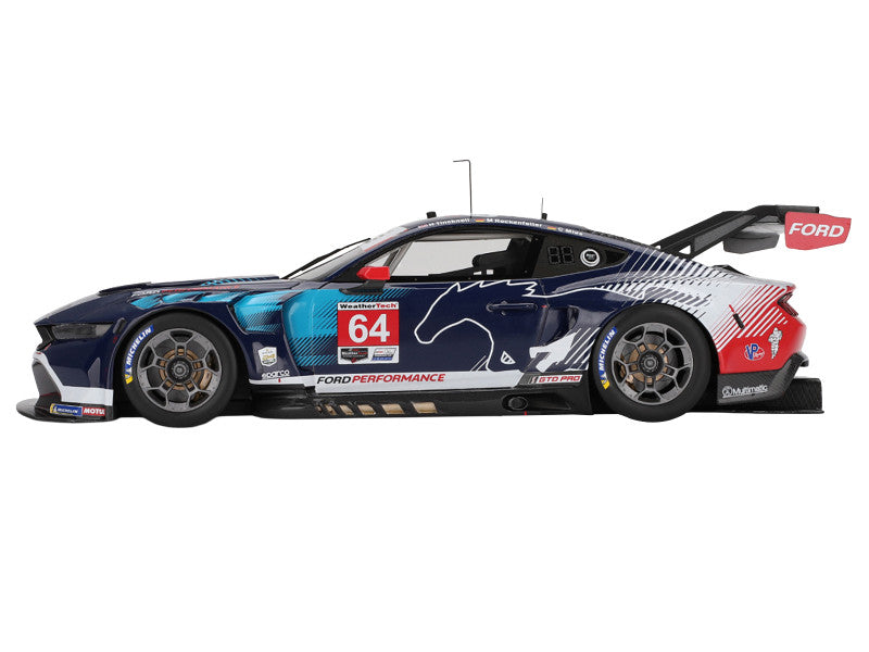 Side view of a race car with visible branding on a white background