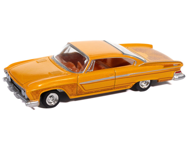 Model of a classic orange car on a white background