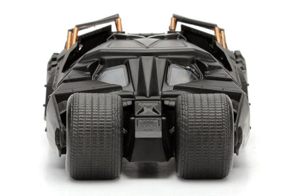Black Batmobile model on a white background