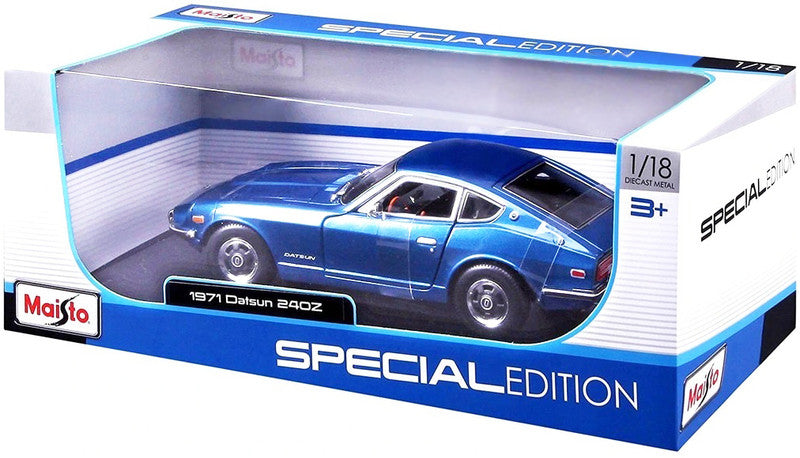 Special edition blue sports car on white background