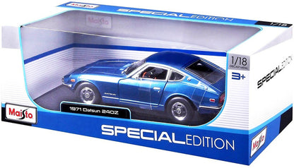 Special edition blue sports car on white background
