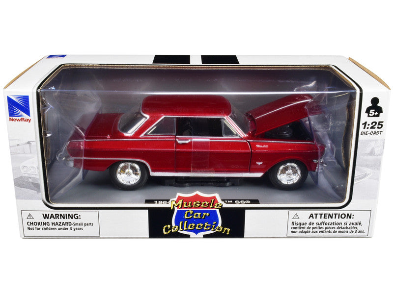 Model car in a transparent box with a white background