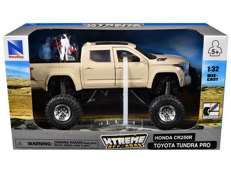 Toy truck in packaging with branding and specifications