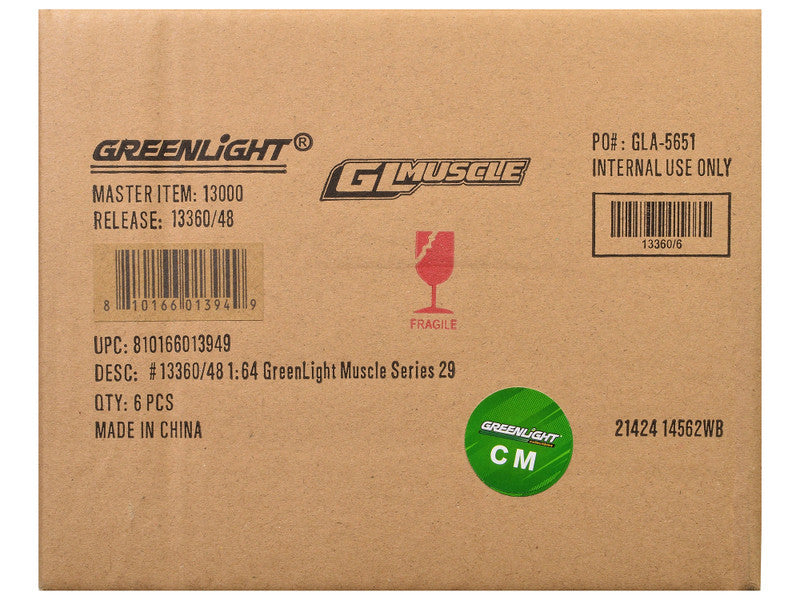 Greenlight Muscle Set of 6 Cars 1/64 Scale Diecast Models 13360SET