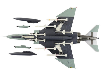 Diagram of a fighter jet with various components labeled on a white background
