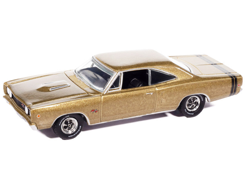 Model of a gold muscle car on a white background
