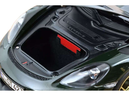 Car hood with a red label on a white background
